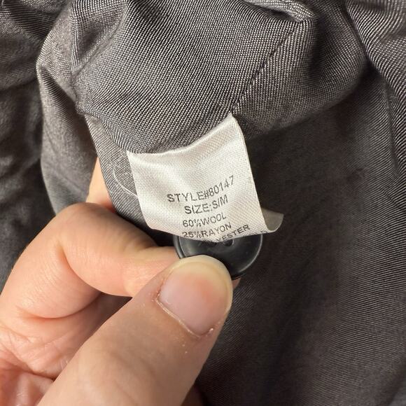 Grade & Gather Womens Blazer Jacket Size S/M Gray Wool Blend Lagenlook Preppy - Picture 7 of 9